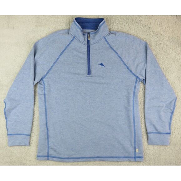 Mens Tommy Bahama 1/2 Zip Pullover Sweater Cotton Blend Blue‎ Long Sleeve Size S - Picture 1 of 6